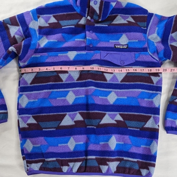 Patagonia Synchilla Aztec Purple Blue T Snap Pullover - Picture 8 of 8